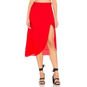 For Love & Lemons Gabriella Button Midi Skirt Size Small